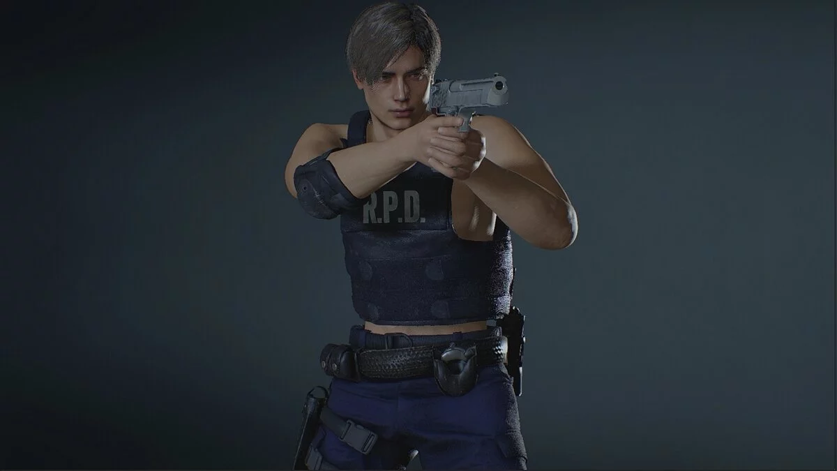 Resident Evil 2 — Disfraz de policía sin camisa debajo del chaleco.