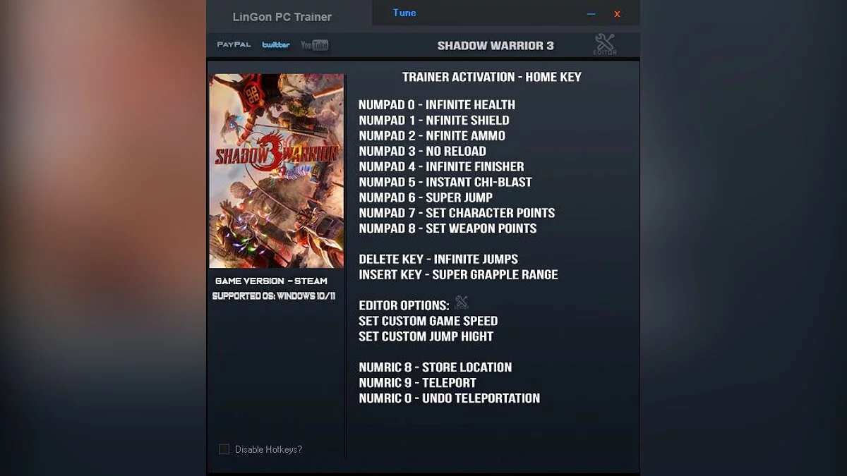 Shadow Warrior 3 — Trainer (+15) [1.0.1]