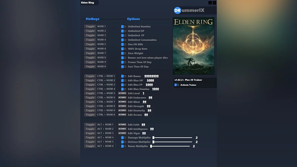 Elden Ring — Trainer (+26) [Game Version: v1.02.2+][Fix]