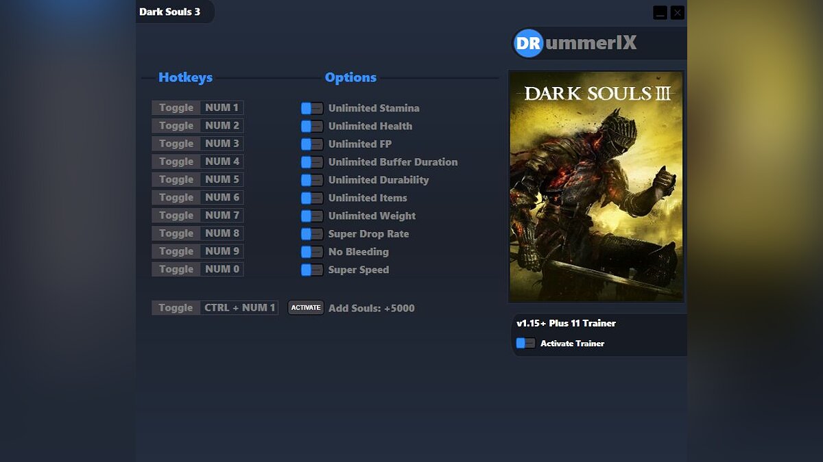 Dark Souls 3 — Trainer (+11) [v1.15+][Fix]