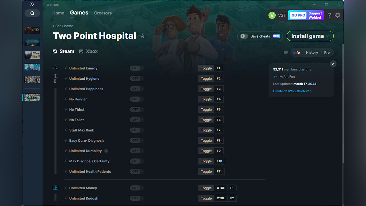 Two Point Hospital — Trainer (+15) from 03/17/2022 [WeMod]