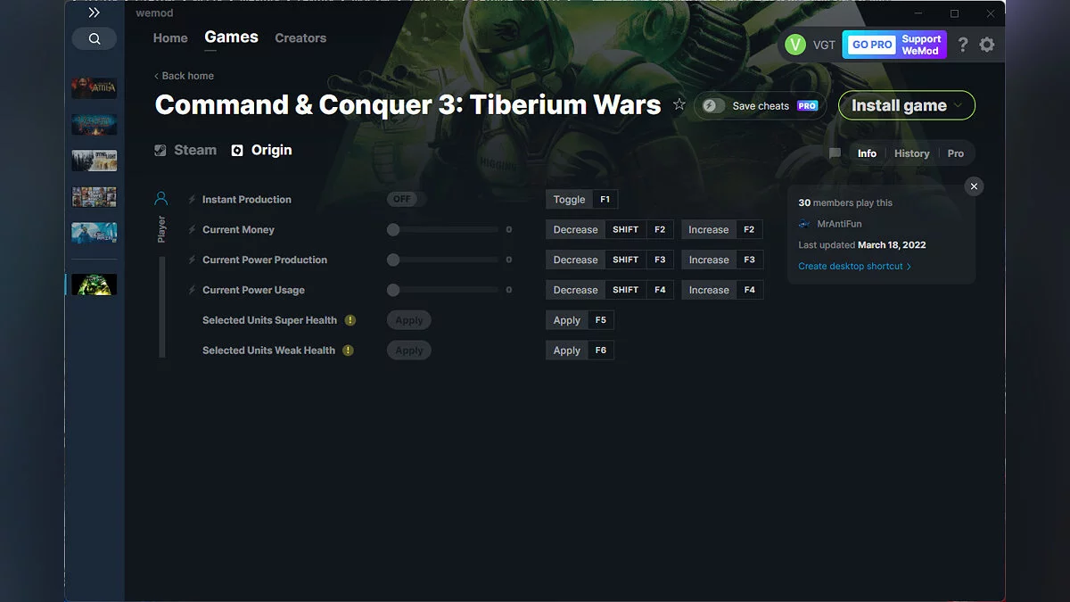 Command &amp; Conquer 3: Tiberium Wars — Trainer (+6) from 03/18/2022 [WeMod]