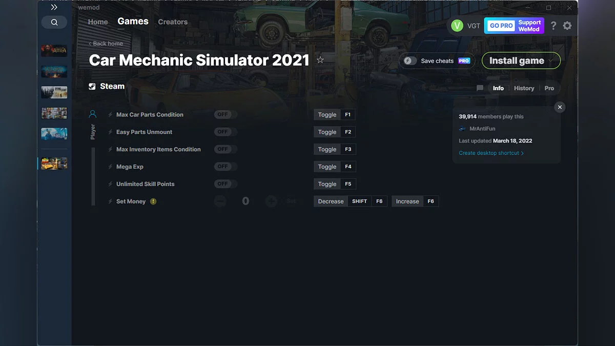 Car Mechanic Simulator 2021 — Trainer (+6) from 03/18/2022 [WeMod]