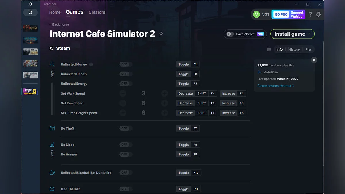 Internet Cafe Simulator 2 — Trener (+14) od 21.03.2022 [WeMod]