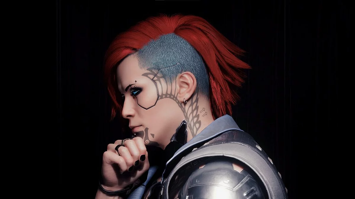 Cyberpunk 2077 — Длинные волосы с выбритым боком