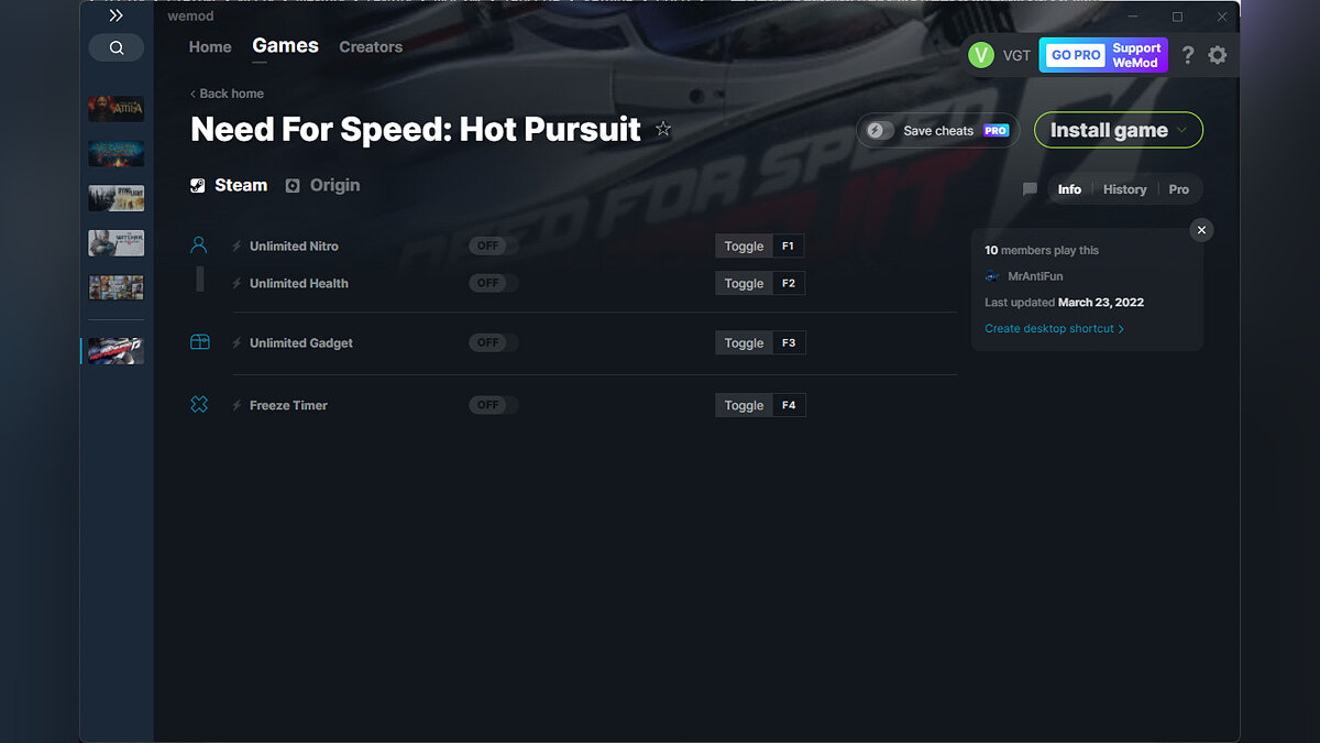 Need for Speed: Hot Pursuit (2010) — Trainer (+4) from 03/23/2022 [WeMod]