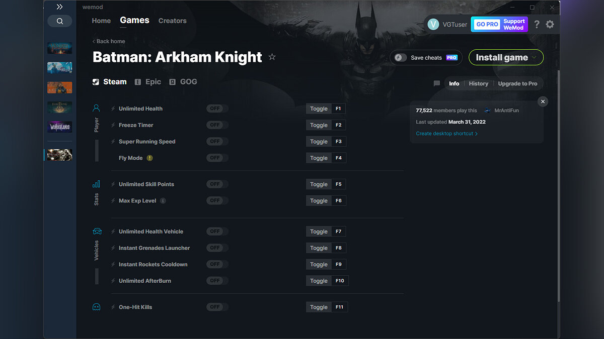 Batman: Arkham Knight — Trainer (+11) from 03/31/2022 [WeMod]