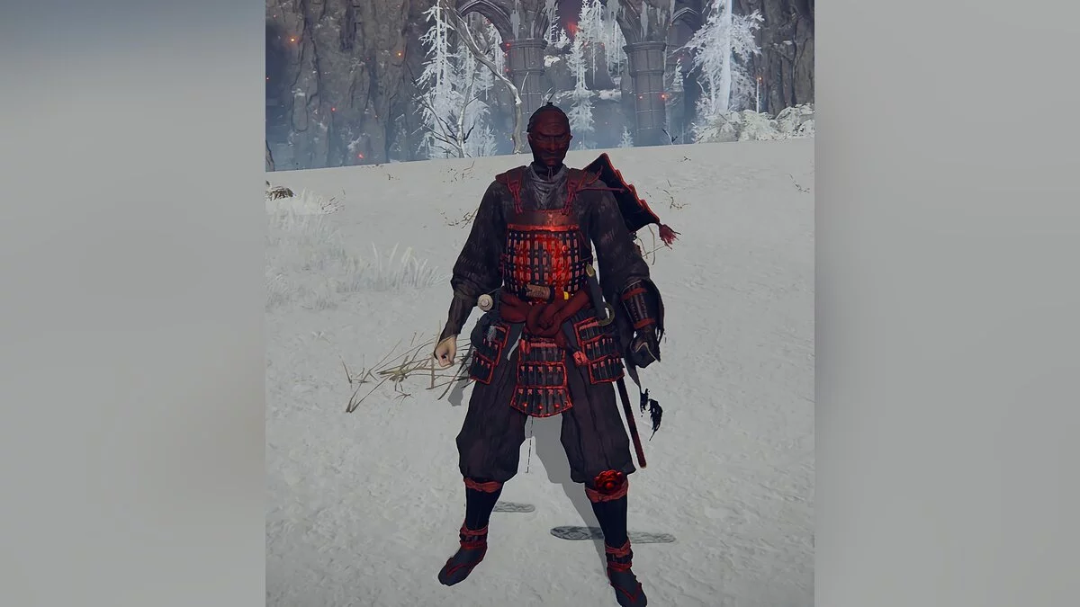 Elden Ring — Черно-красные доспехи самурая