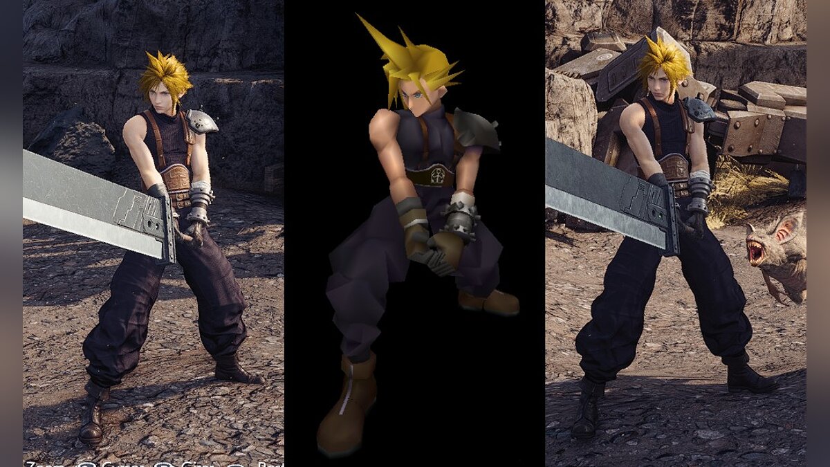 Final Fantasy VII Remake — Claude in PS 1 style