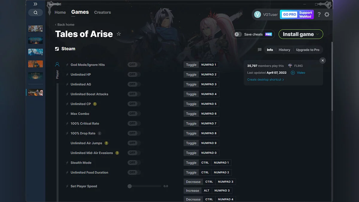 Tales of Arise — Trener (+29) od 4.7.2022 [WeMod]