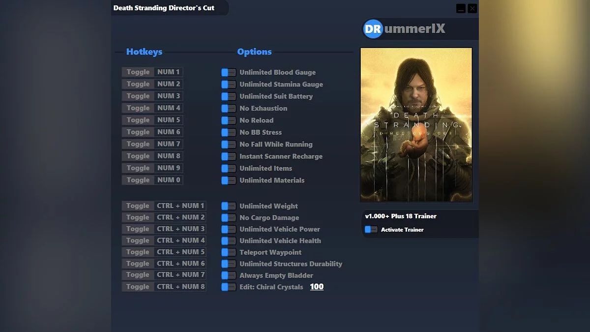 Death Stranding: Director&#039;s Cut — Trainer (+18) [Game Version: v1.000]