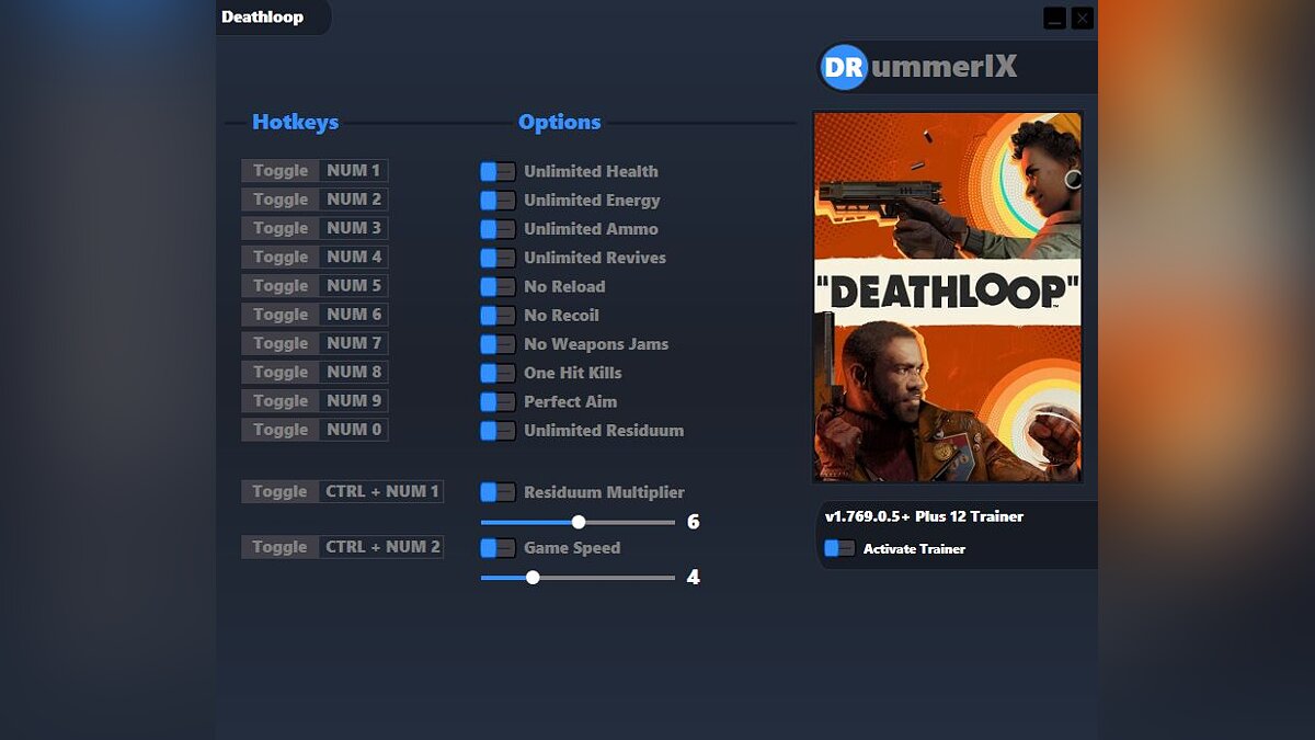 Deathloop — Trainer (+12) [Game Version: v1.769.0.5+]