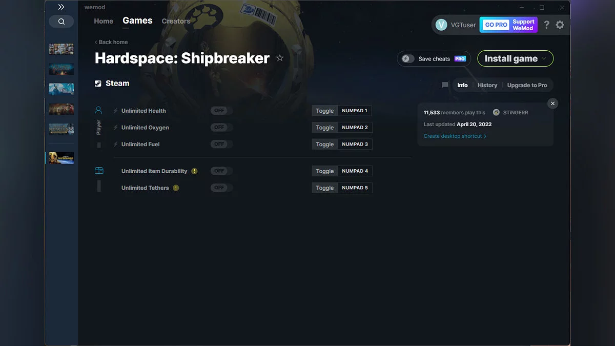 Hardspace: Shipbreaker — Трейнер (+5) від 20.04.2022 [WeMod]