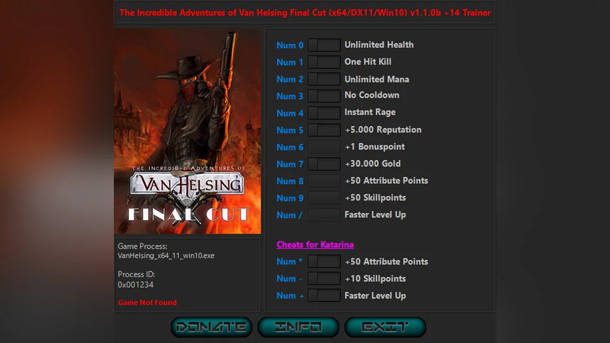 Incredible Adventures of Van Helsing: Final Cut — Trainer (+14) [1.1.0b]