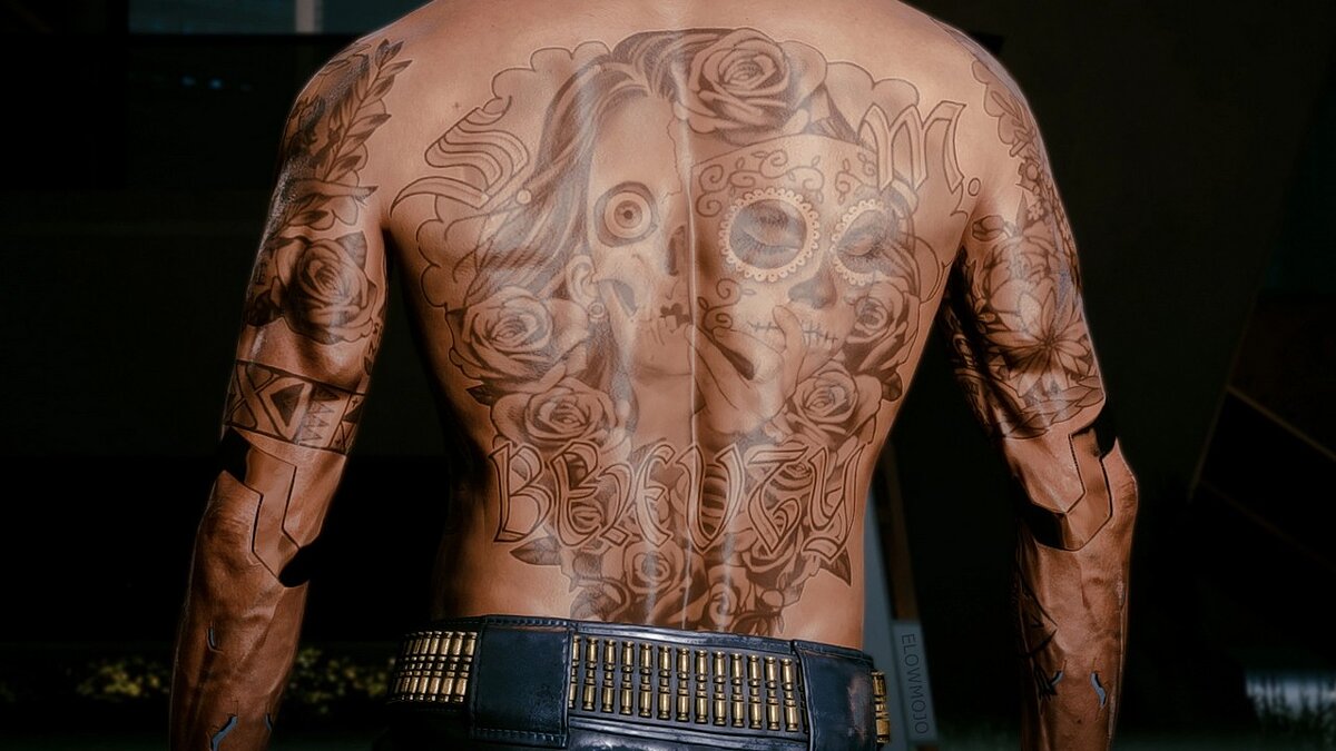 Cyberpunk 2077 — Valentino's black tattoos