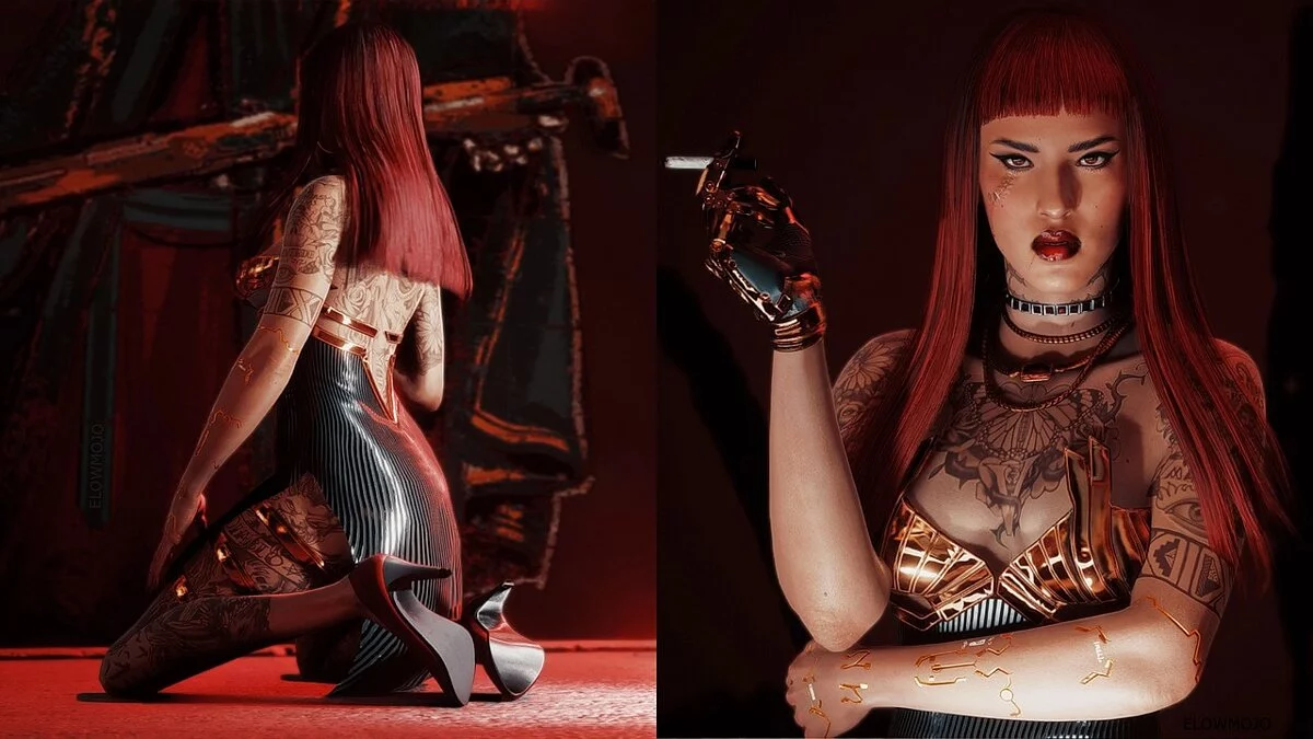 Cyberpunk 2077 — Чорні татуювання Валентино