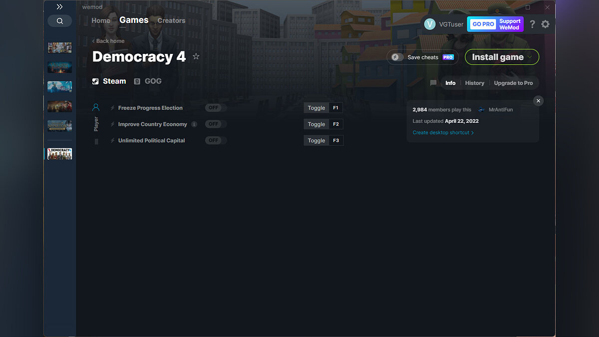 Democracy 4 — Trainer (+3) from 04/22/2022 [WeMod]