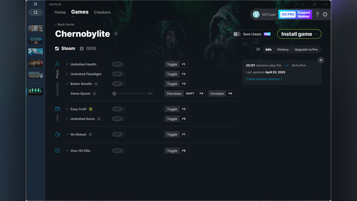 Chernobylite — Trainer (+8) from 04/22/2022 [WeMod]