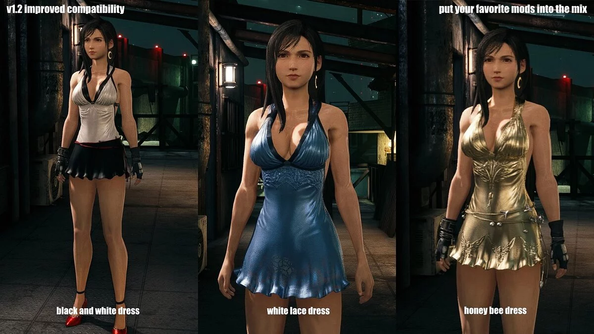 Final Fantasy VII Remake — Настройка фиолетового платья Тифы