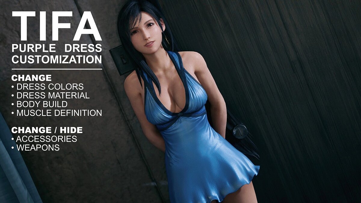 Final Fantasy VII Remake — Customize Tifa's purple dress