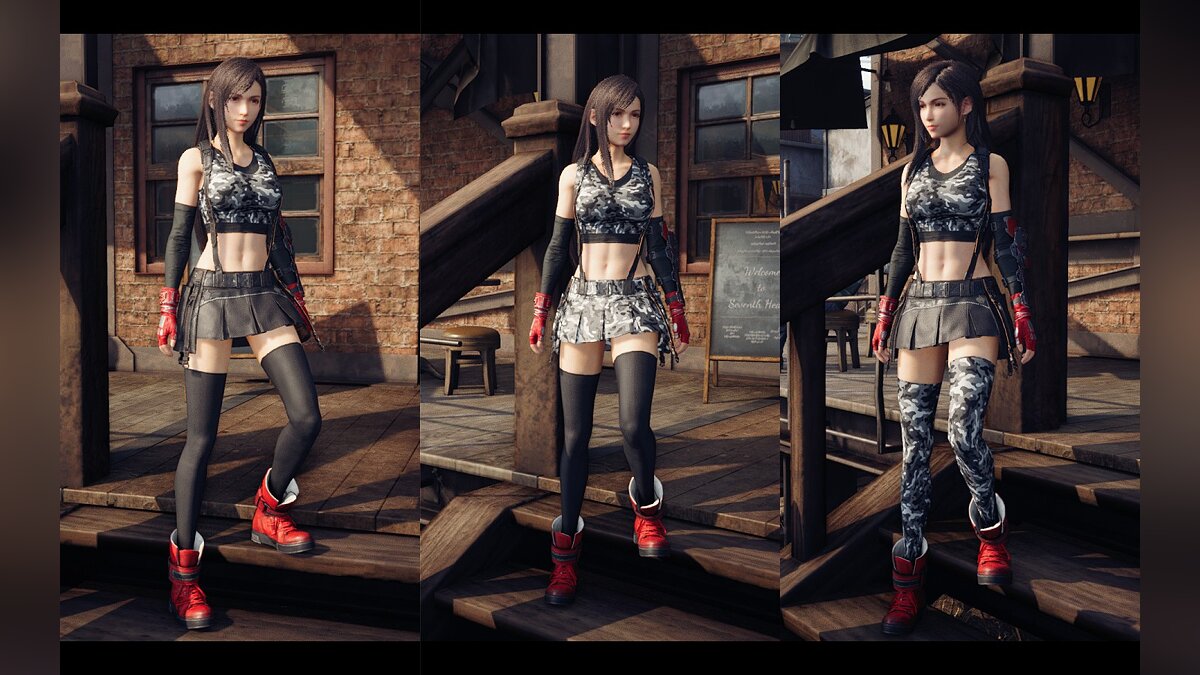 Final Fantasy VII Remake — Tifa in urban camouflage