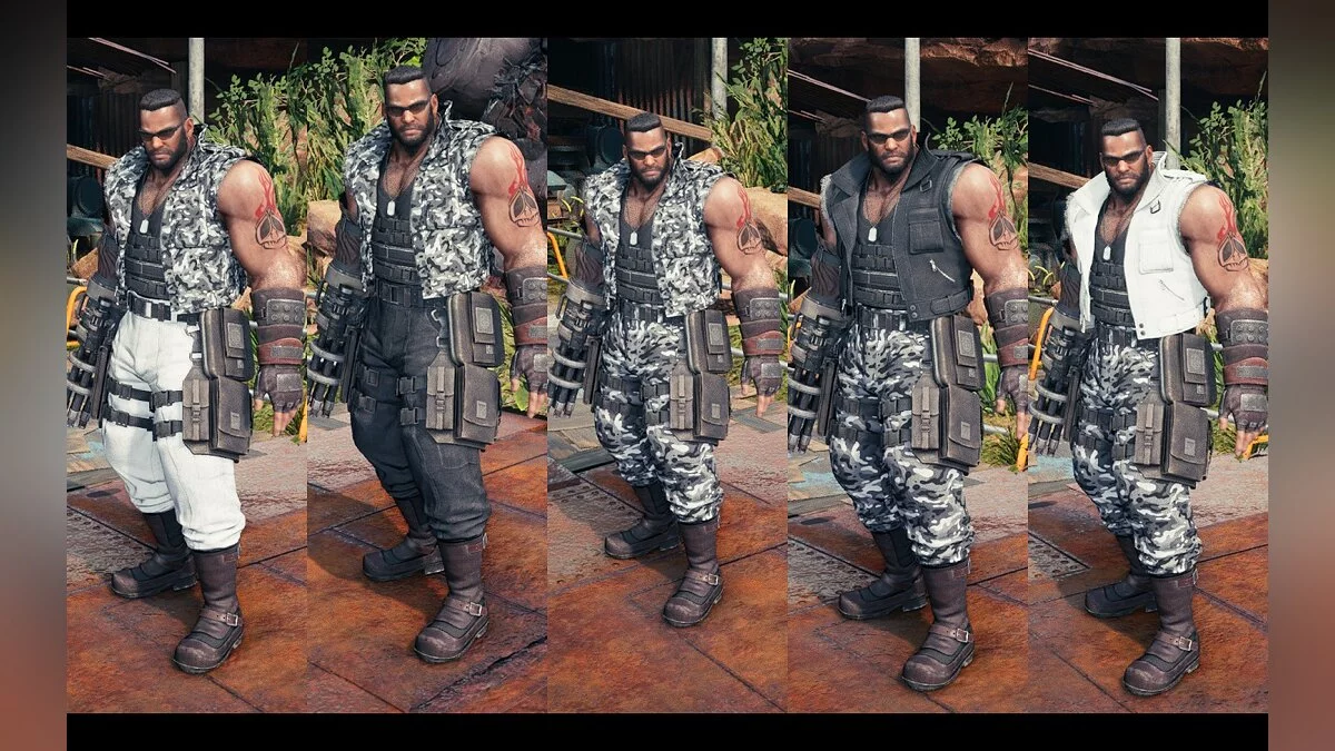 Final Fantasy VII Remake — Barrett in camouflage