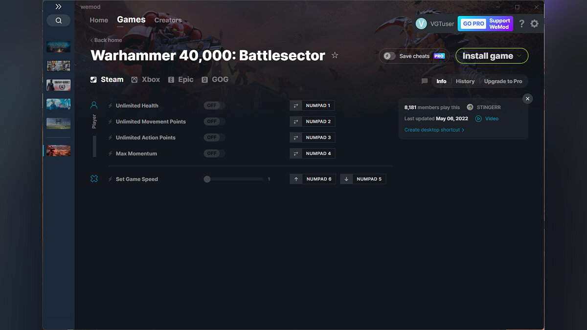 Warhammer 40,000: Battlesector — Trainer (+5) from 05/06/2022 [WeMod]