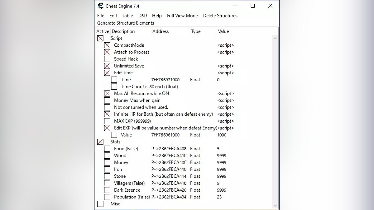 Age of Darkness: Final Stand — Table for Cheat Engine [0.6.2.319]