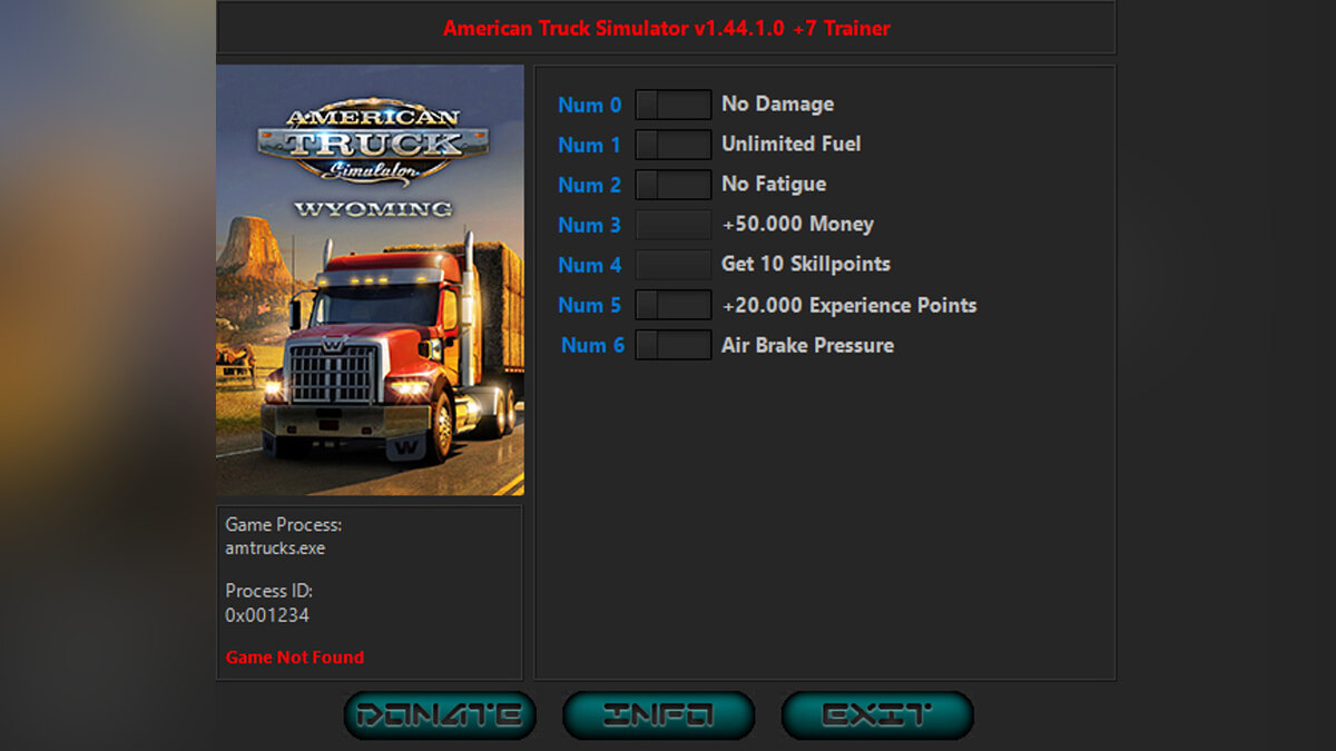 American Truck Simulator — Trainer (+7) [1.41.1.61s - 1.44.1.0]