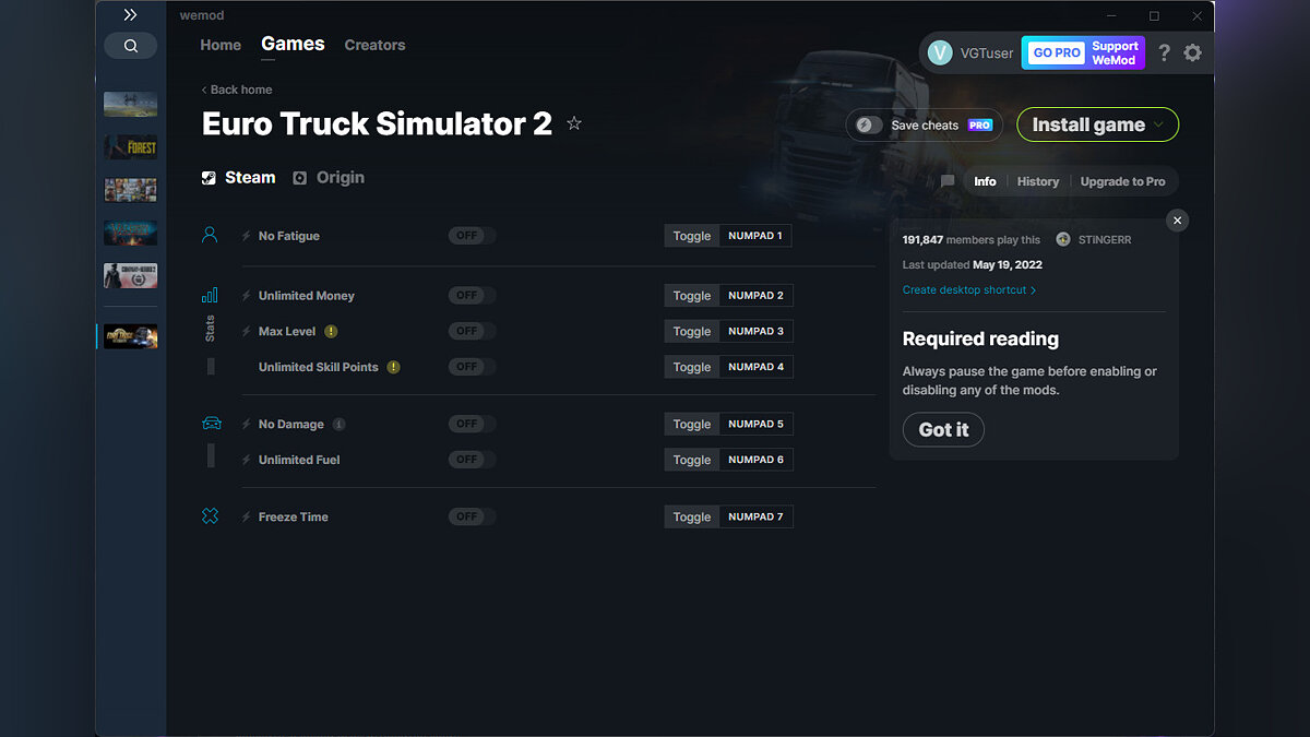 Euro Truck Simulator 2 — Trainer (+7) from 05/19/2022 [WeMod]