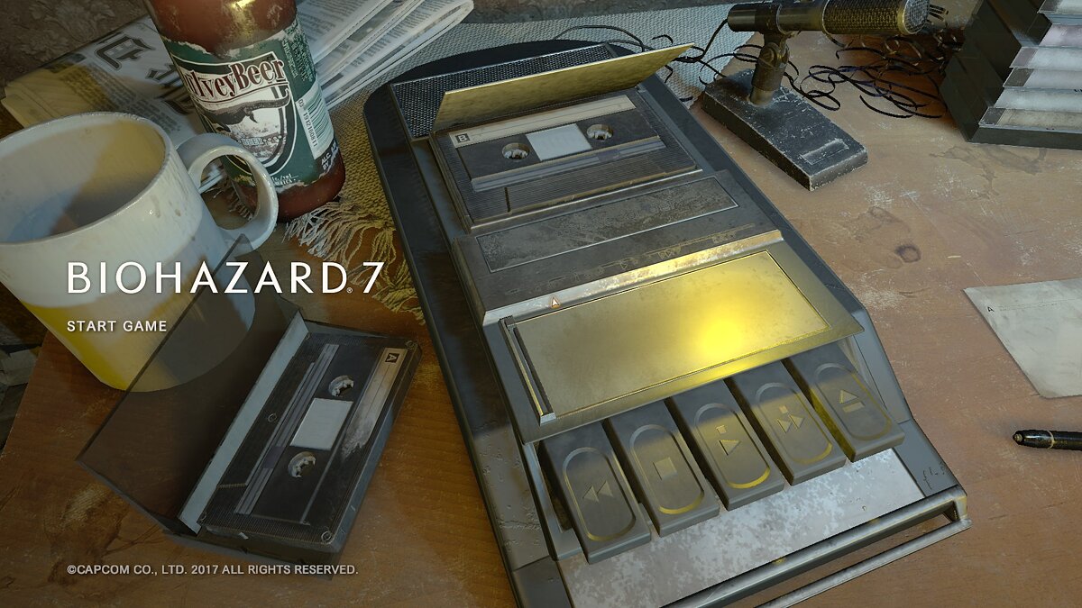 Resident Evil 7 Biohazard — Biohazard 7 inscription in the main menu