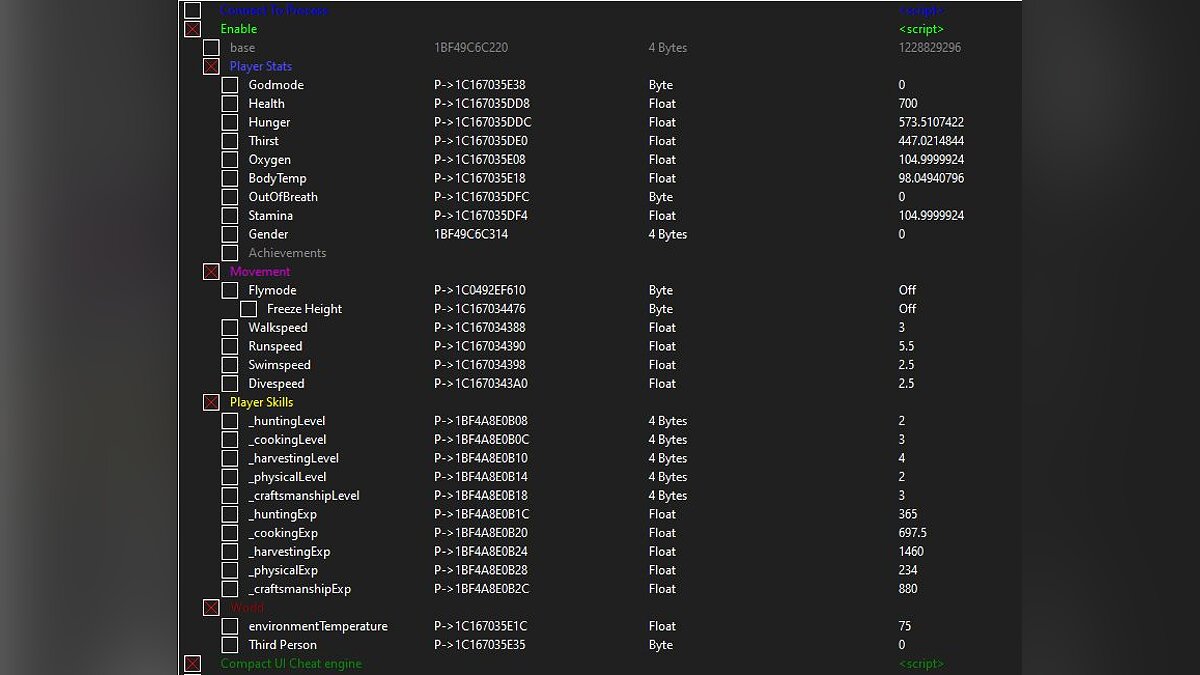 Stranded Deep — Table for Cheat Engine [UPD: 05/22/2022]