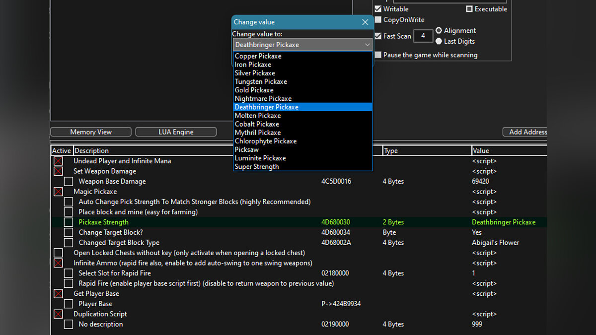 Terraria — Table for Cheat Engine [1.4.3.6]