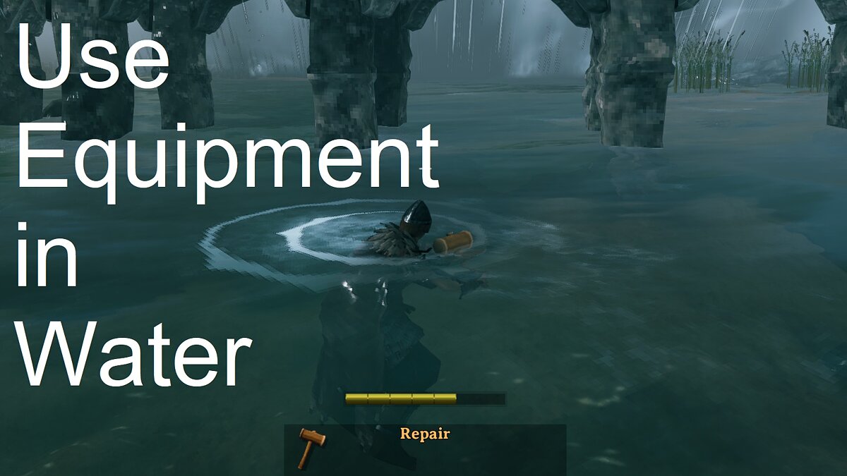 Valheim — Using equipment in the water