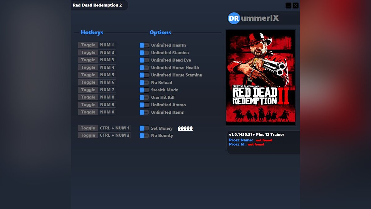 Red Dead Redemption 2 — Trainer (+12) [Game Version: v1.0.1436.31]