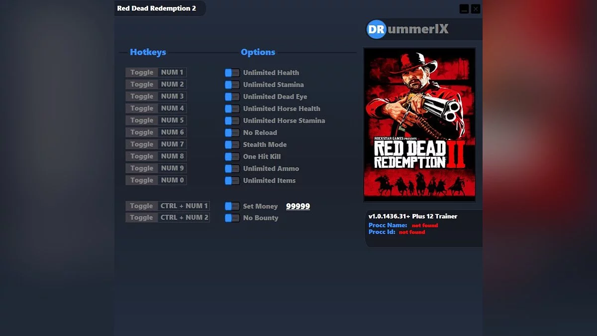 Red Dead Redemption 2 — Trainer (+12) [Game Version: v1.0.1436.31]