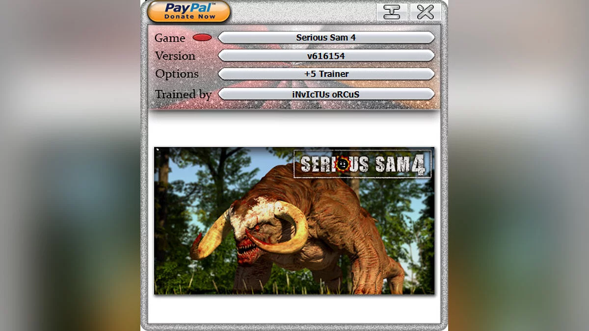 Serious Sam 4 — Trainer (+5) [616154: GoG]