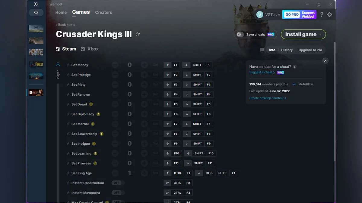 Crusader Kings 3 — Entrenador (+17) del 02/06/2022 [WeMod]