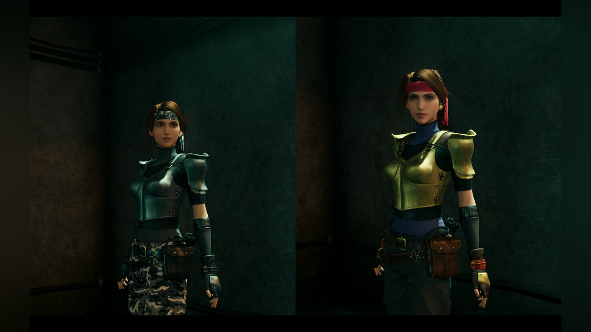 Final Fantasy VII Remake — Camouflage and gold clothes for Jessie