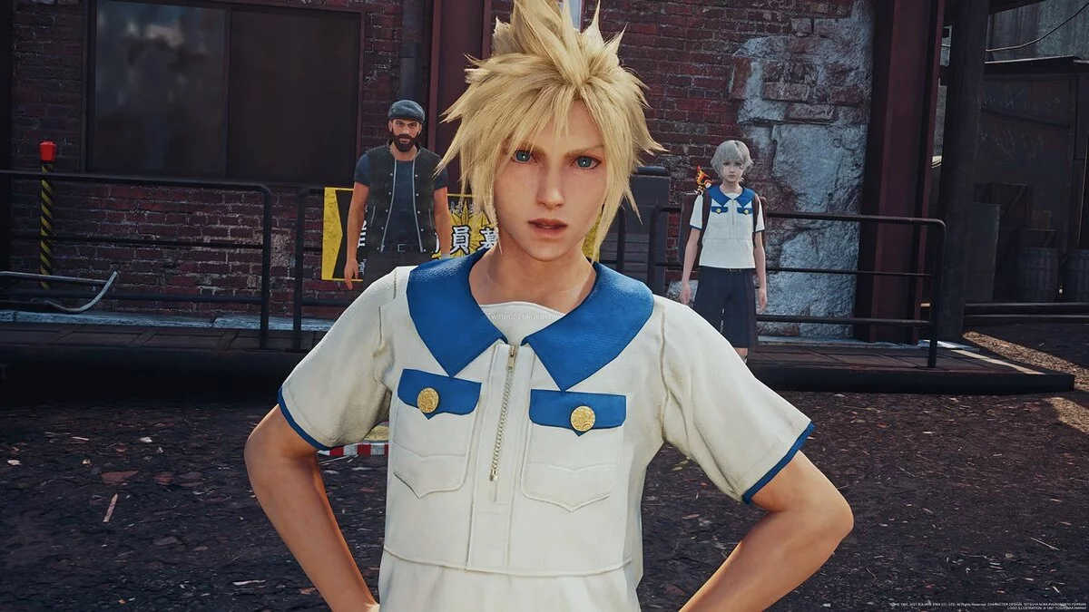 Final Fantasy VII Remake — Claude en ropa de estudiante