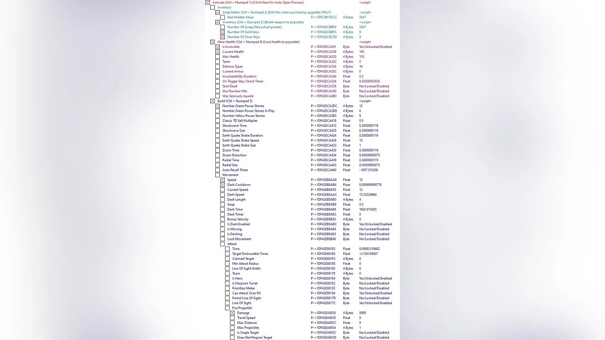 Dwerve — Table for Cheat Engine [1.0]