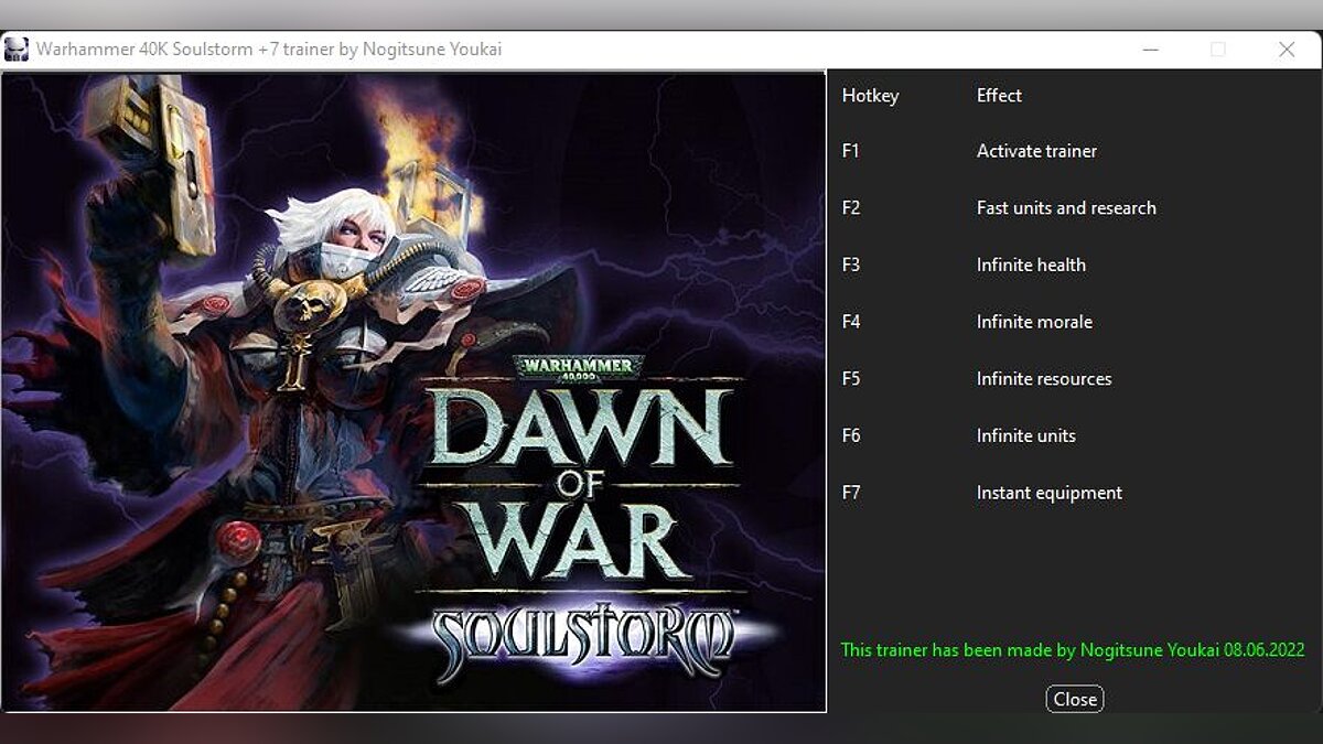 Warhammer 40,000: Dawn of War - Soulstorm — Trainer (+7) [UPD: 06/08/2022]