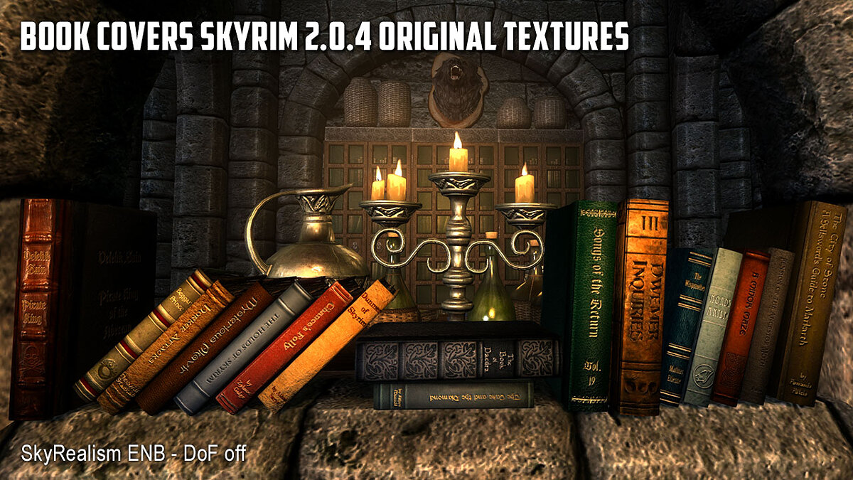 Elder Scrolls 5: Skyrim Special Edition — Book covers in 4K