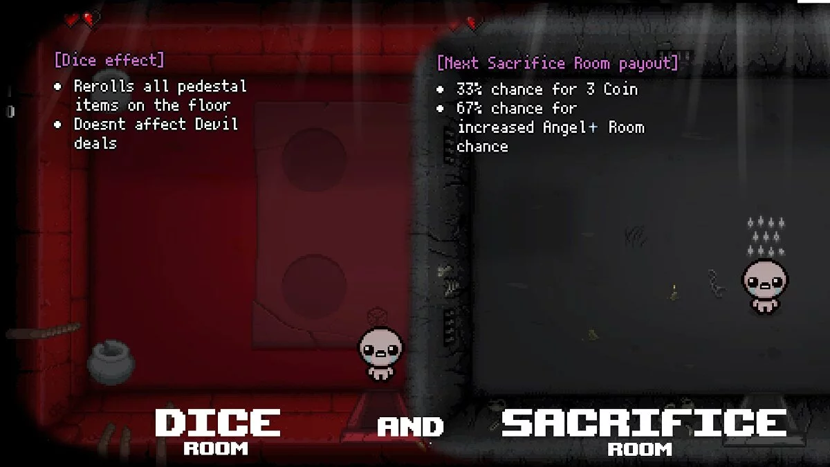 Binding of Isaac: Rebirth — Descriptions of external elements