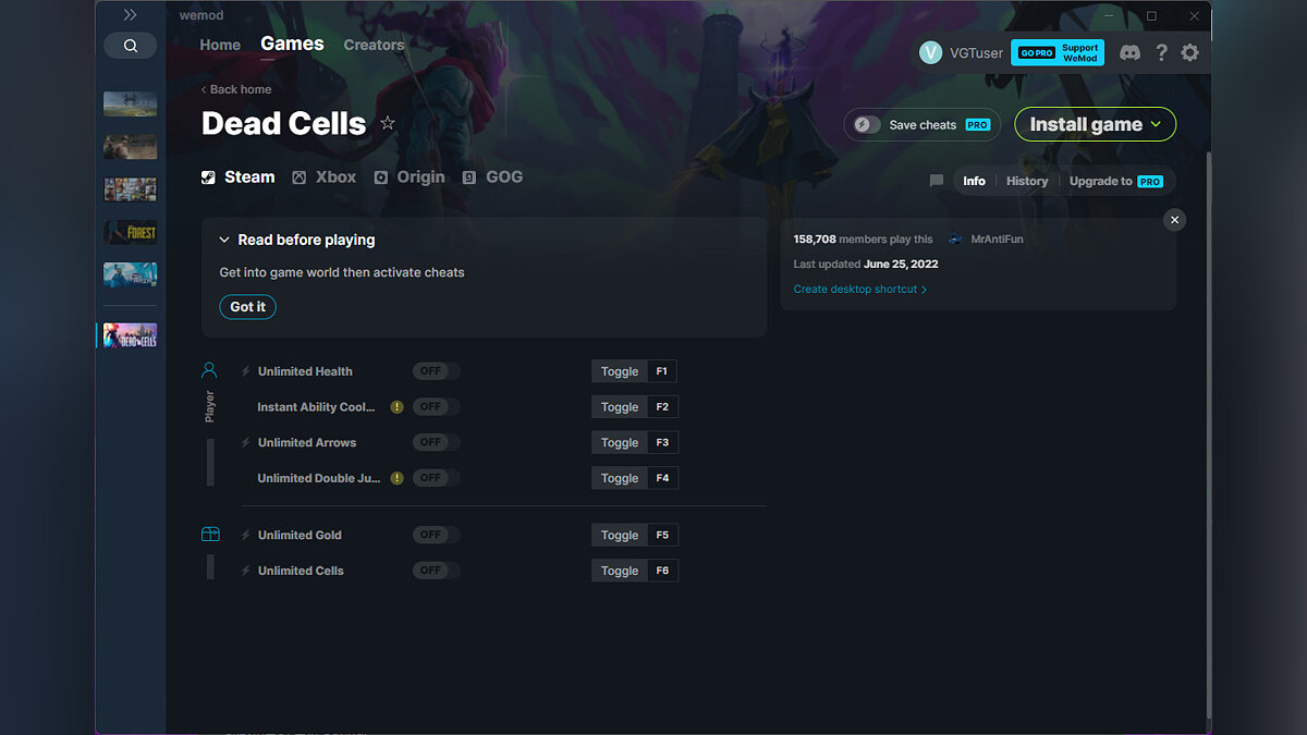 Dead Cells — Trainer (+6) from 06/25/2022 [WeMod]