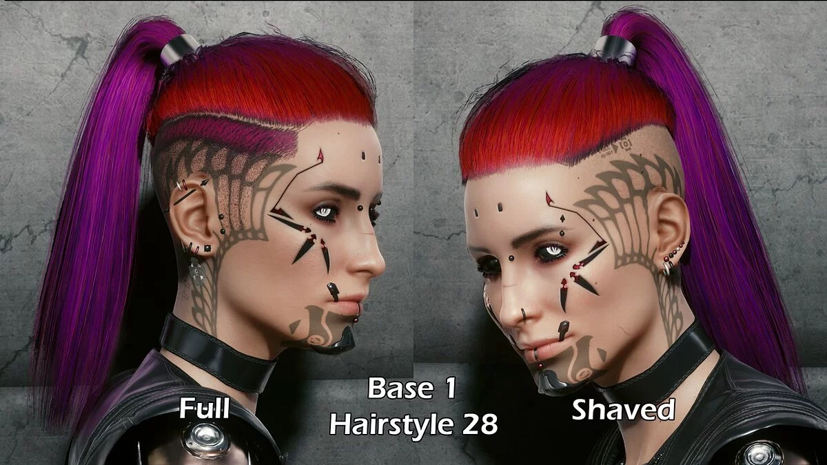 Cyberpunk 2077 — Кінський хвіст і пучок волосся без шапочки