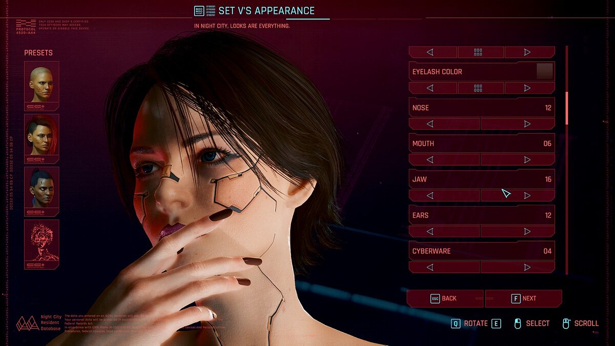 Cyberpunk 2077 — Disabling motion during character creation