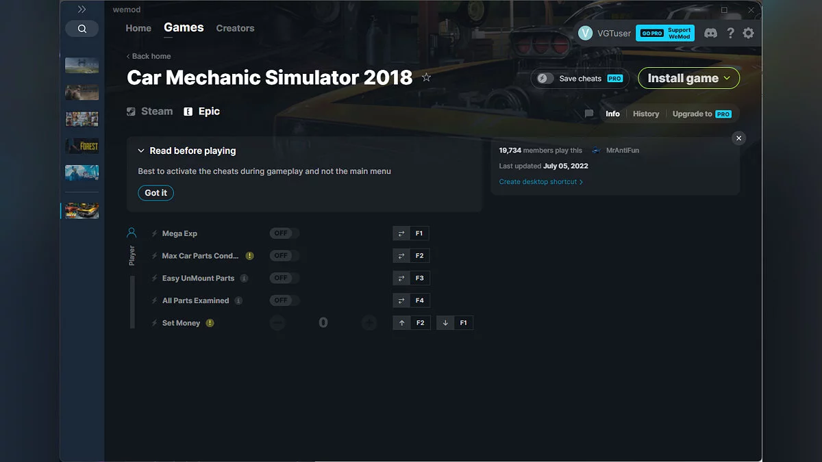 Car Mechanic Simulator 2018 — Trainer (+5) from 07/05/2022 [WeMod]