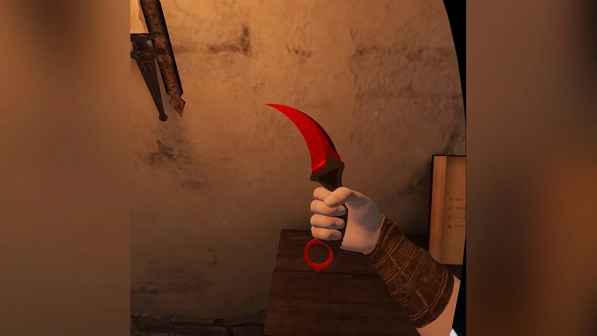 Blade and Sorcery — Cuchillo rojo "Karambit"