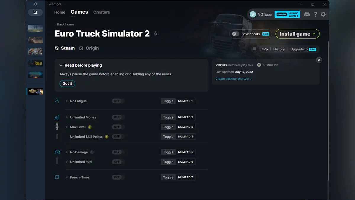 Euro Truck Simulator 2 — Trainer (+7) from 07/17/2022 [WeMod]